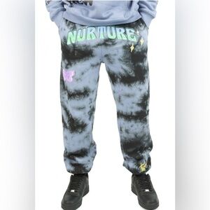 CONEY ISLAND PICNIC Tie Dye Sweatpants NATURE NURTURE Graphic Hearts Earth Small